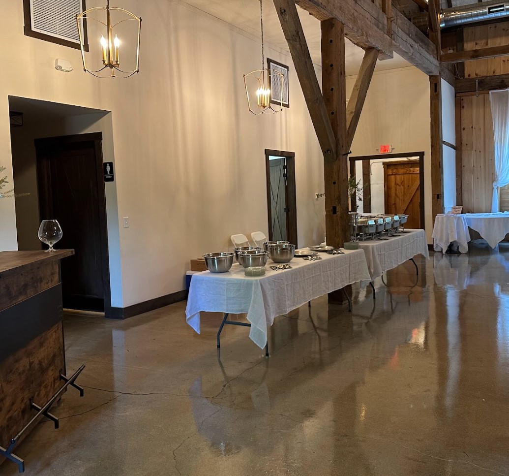 Professional corporate event setup at Shawnee Run's versatile event space